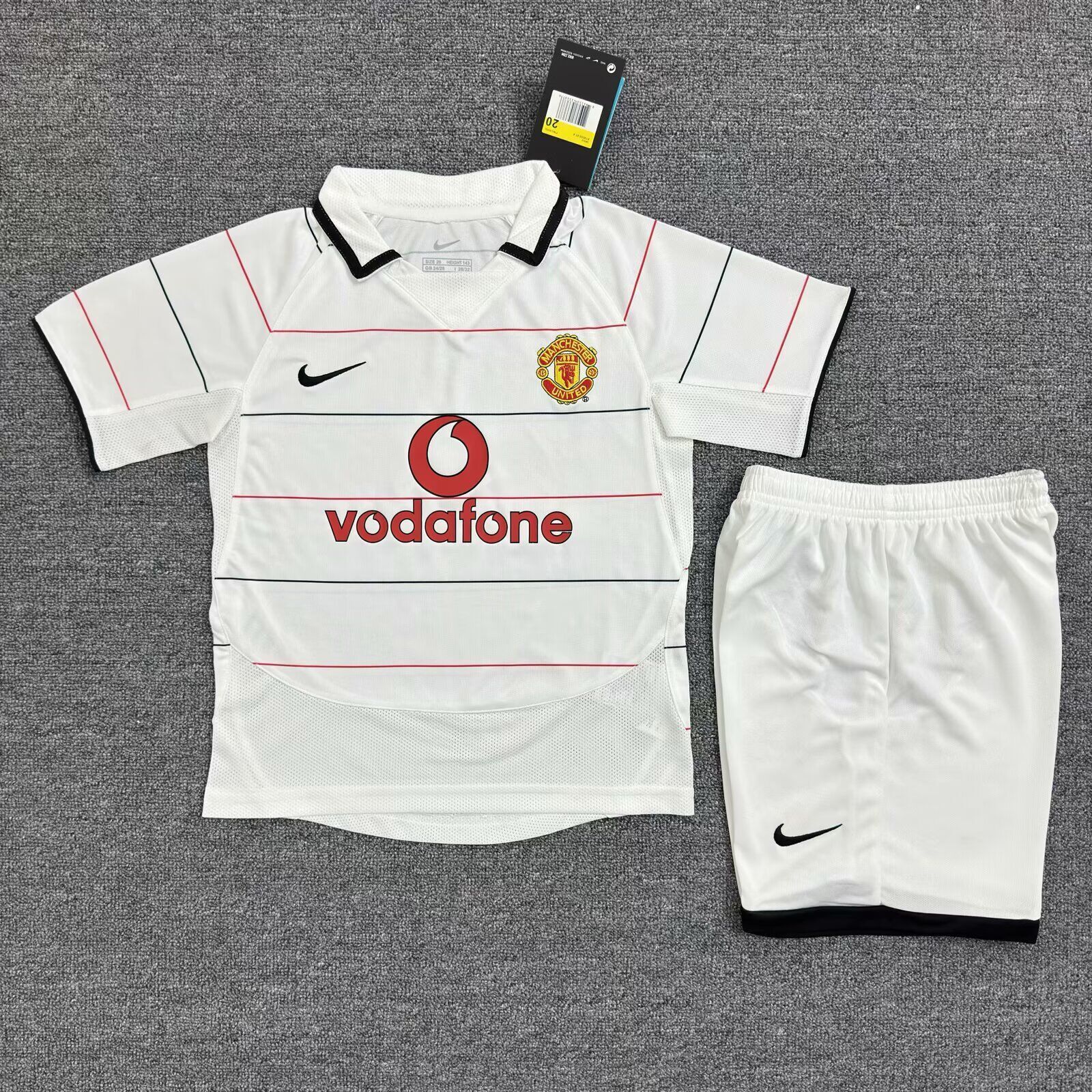 Kids-Manchester Utd 03/05 Away White Soccer Jersey